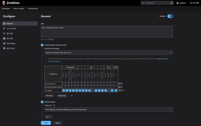 Jenkins Project Config